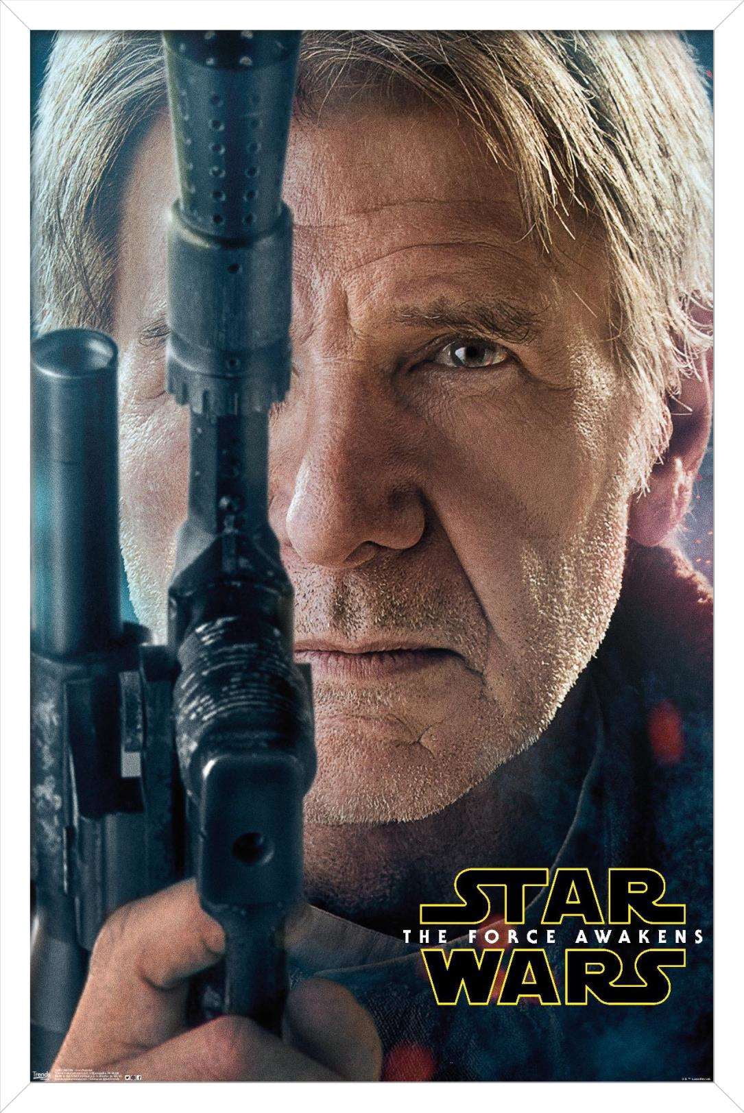 Star Wars: The Force Awakens - Han Portrait Wall Poster, 14.725" x 22.375", Framed