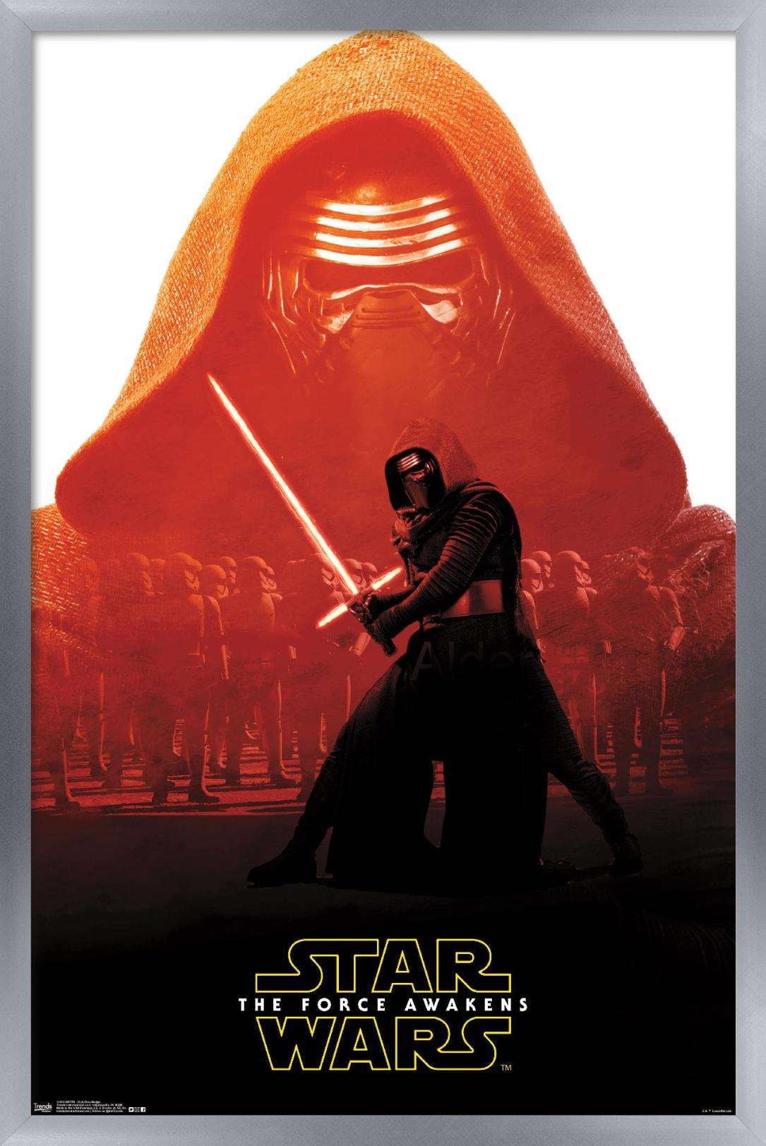 Star Wars: The Force Awakens - Kylo Ren Badge Wall Poster, 14.725" x 22.375", Framed