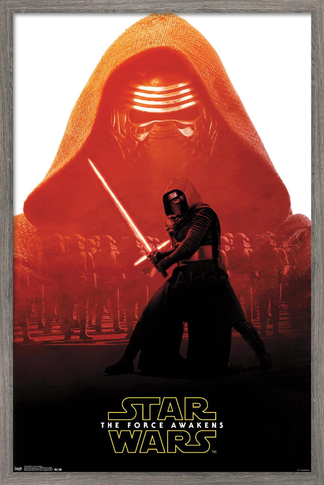 Star Wars: The Force Awakens - Kylo Ren Badge Wall Poster, 14.725" x 22.375", Framed