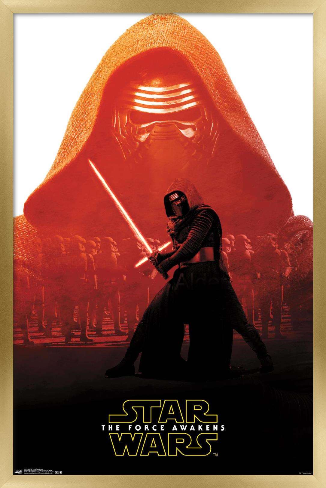 Star Wars: The Force Awakens - Kylo Ren Badge Wall Poster, 22.375" x 34", Framed