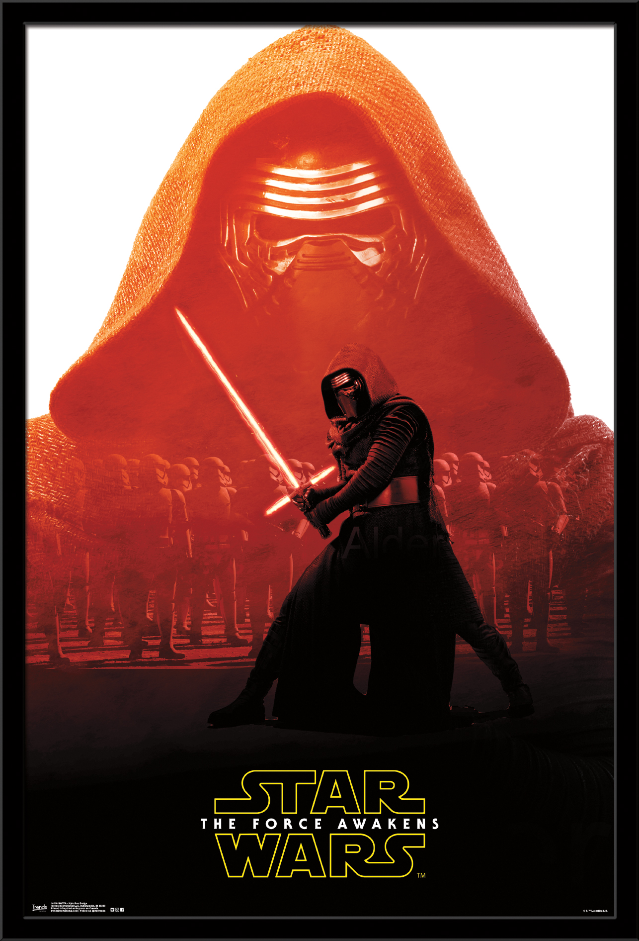 Star Wars: The Force Awakens - Kylo Ren Badge Wall Poster, 22.375" x 34", Framed - image 1 of 2