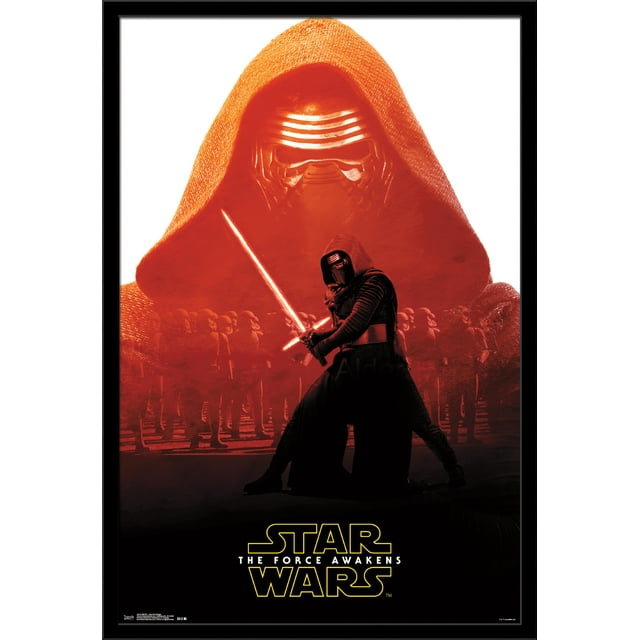 Star Wars: The Force Awakens - Kylo Ren Badge Wall Poster, 22.375" x 34", Framed