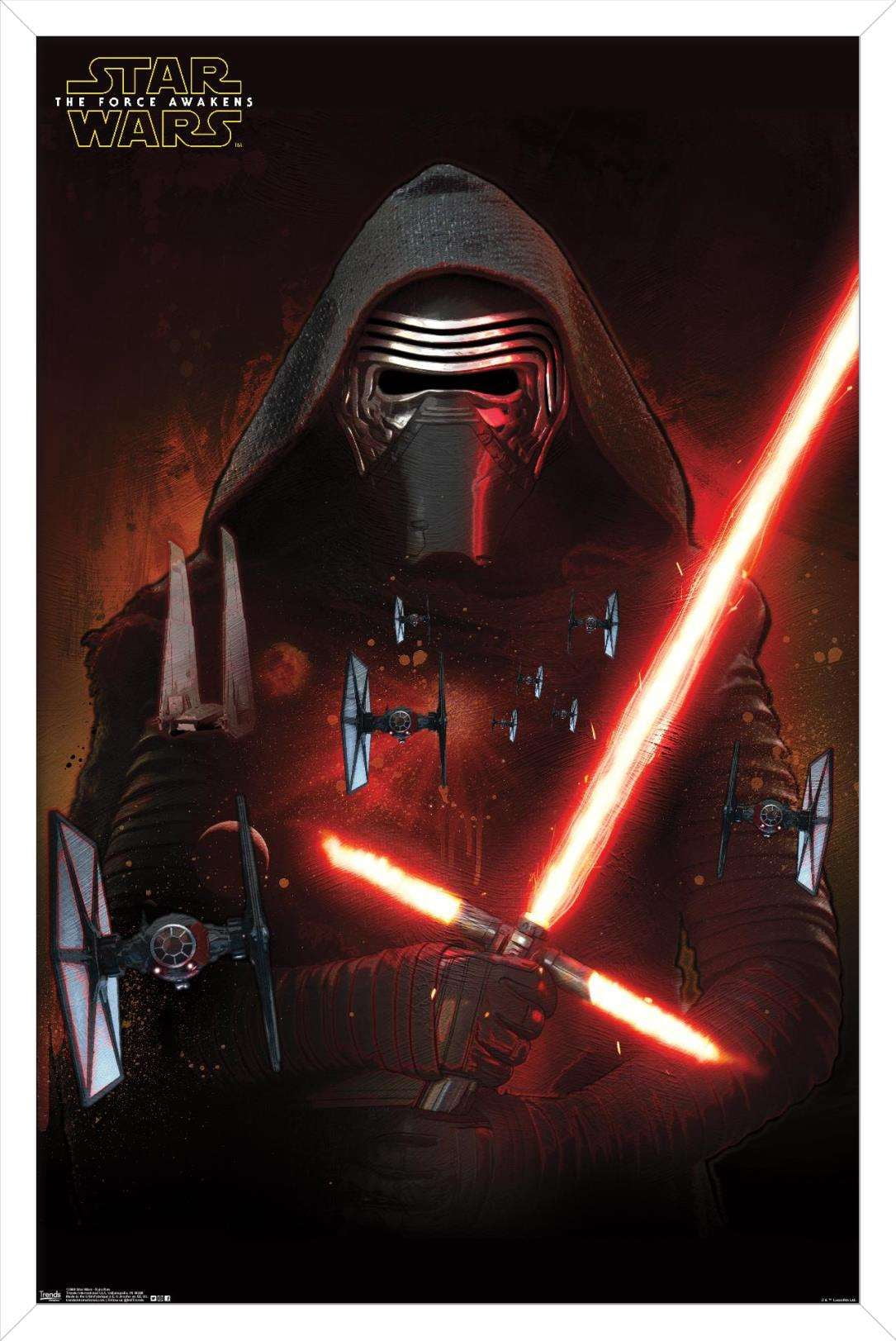 Star Wars: The Force Awakens - Kylo Ren Wall Poster, 14.725" x 22.375", Framed