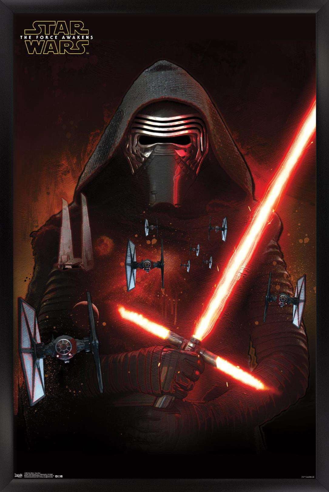 Star Wars: The Force Awakens - Kylo Ren Wall Poster, 14.725" x 22.375", Framed