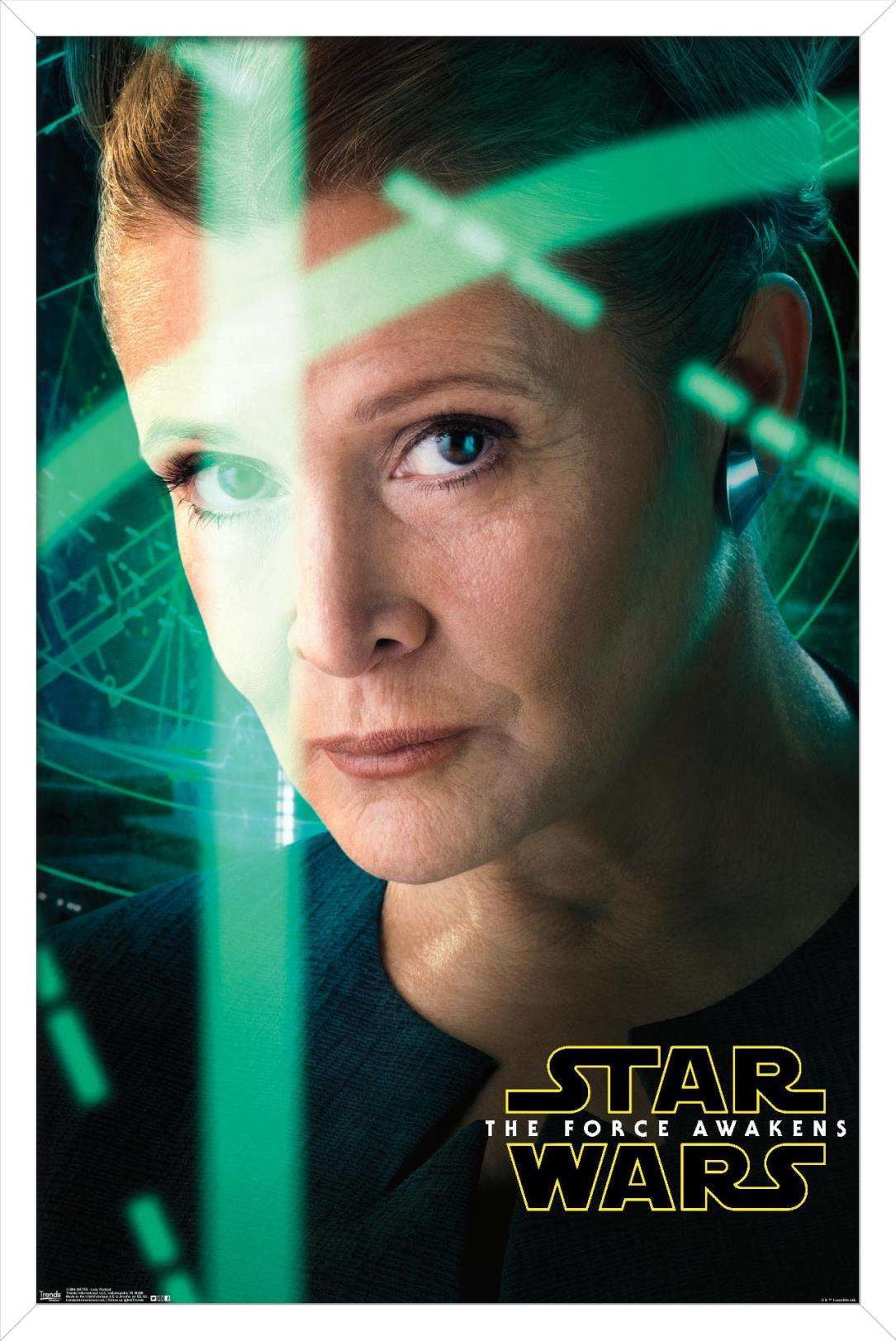 Star Wars: The Force Awakens - Leia Portrait Wall Poster, 14.725" x 22.375", Framed