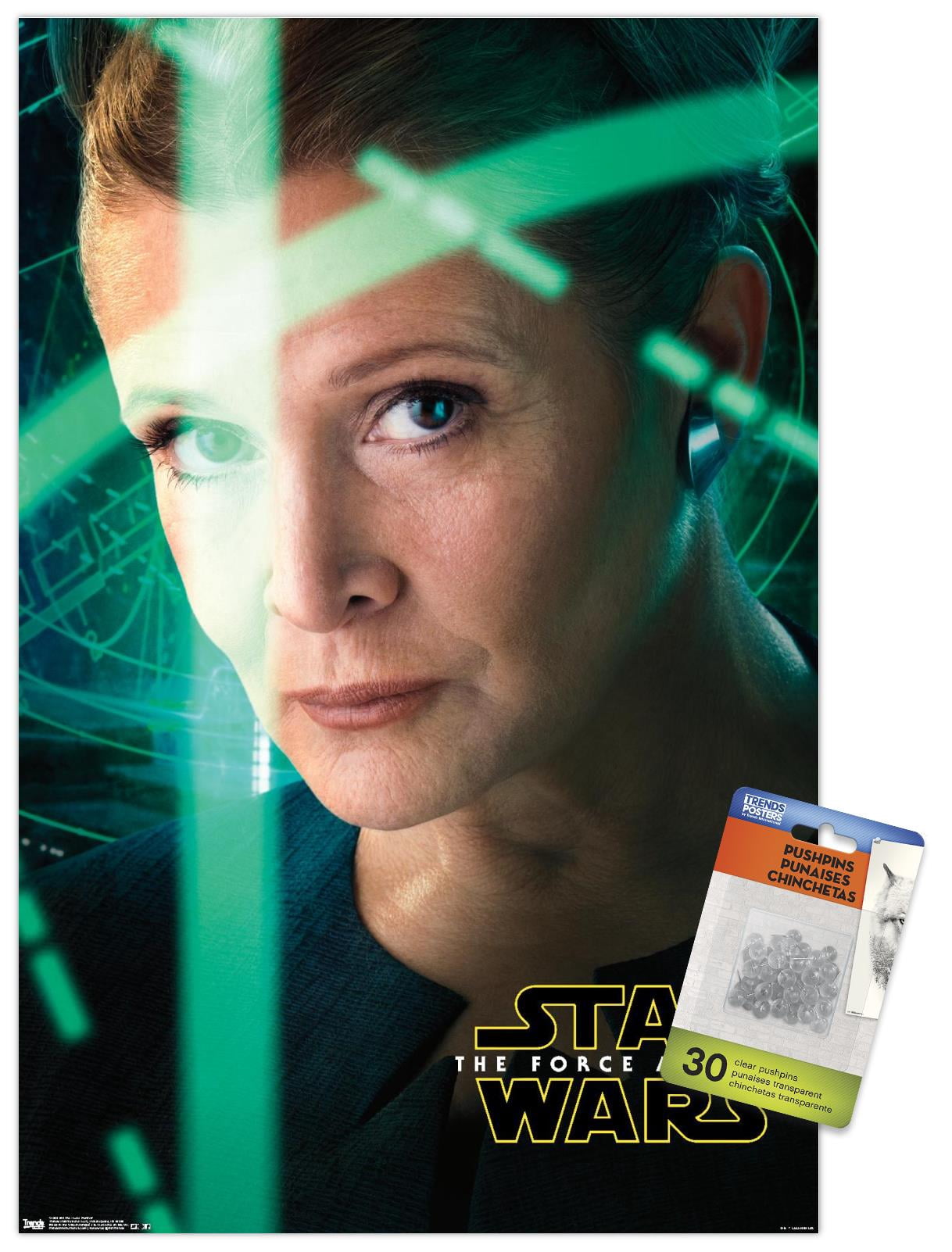 Star Wars: The Force Awakens - Leia Portrait Wall Poster with Push Pins, 14.725" x 22.375"