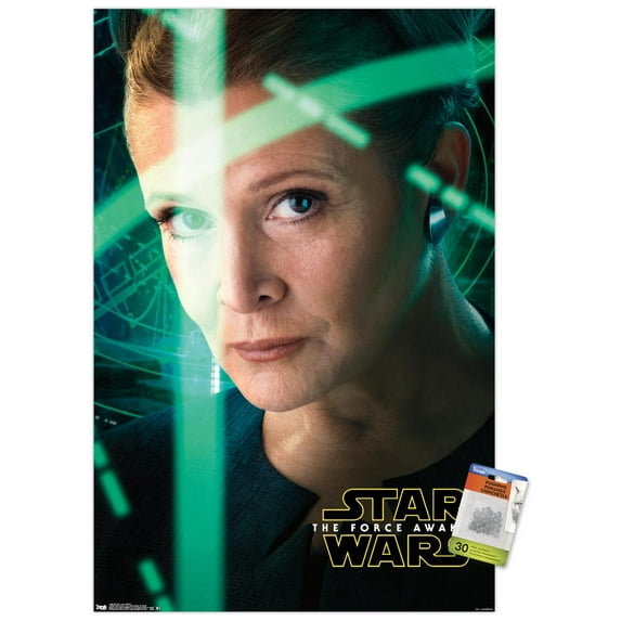 Star Wars: The Force Awakens - Leia Portrait Wall Poster with Push Pins, 22.375" x 34"