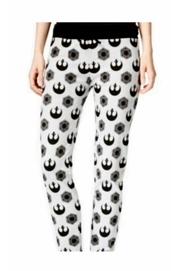 Star Wars The Force Awakens Rebel Alliance/ First Order Logo Adult Women Stretch Ankle-Length Leggings Grey/Silver (Size XL)