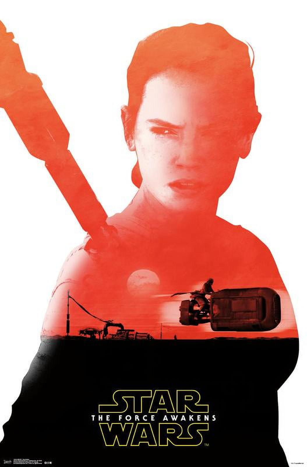 Star Wars: The Force Awakens - Rey Badge Wall Poster, 22.375" x 34"