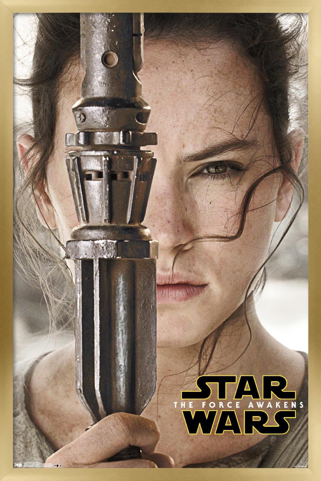 Star Wars: The Force Awakens - Rey Portrait Wall Poster, 14.725" x 22.375", Framed
