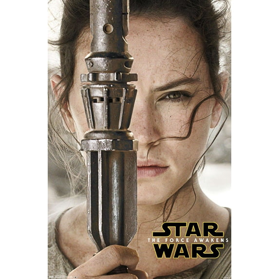 Star Wars: The Force Awakens - Rey Portrait Wall Poster, 14.725" x 22.375"