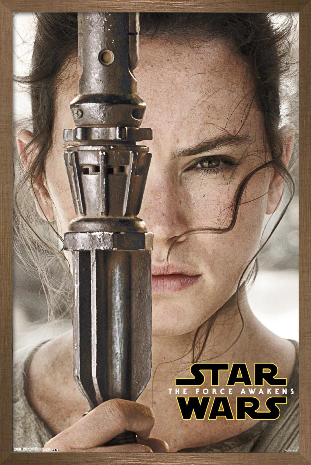 Star Wars: The Force Awakens - Rey Portrait Wall Poster, 22.375" x 34", Framed