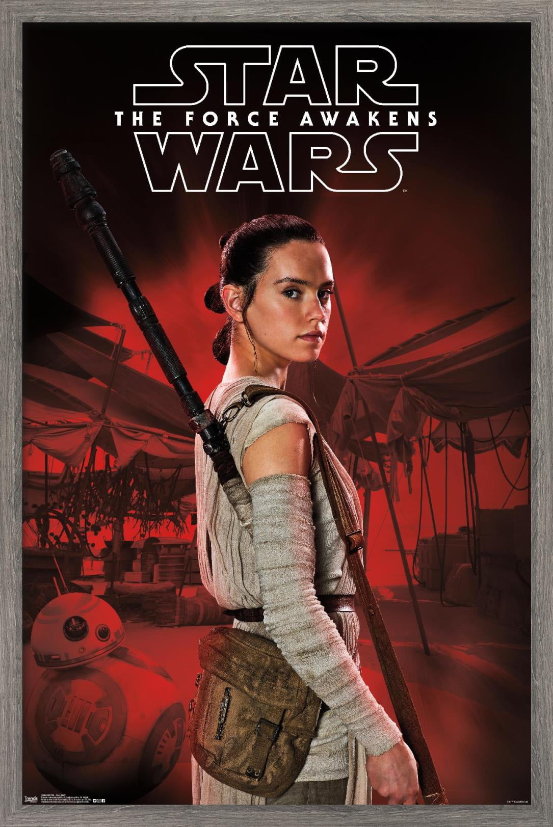 Star Wars: The Force Awakens - Rey Staff Wall Poster, 14.725" x 22.375", Framed