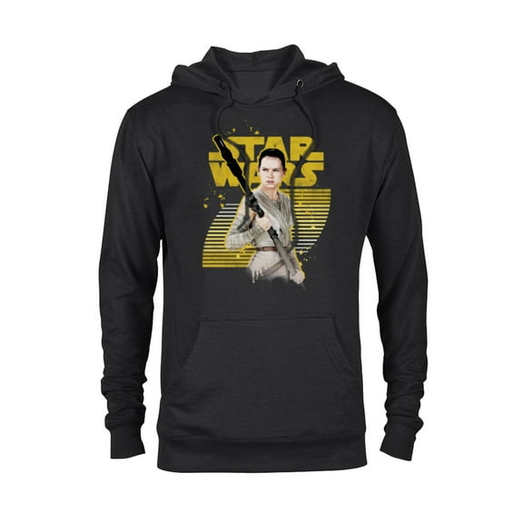Star Wars The Force Awakens Rey Stands Strong - Pullover Hoodie for Adults - Customized-Black