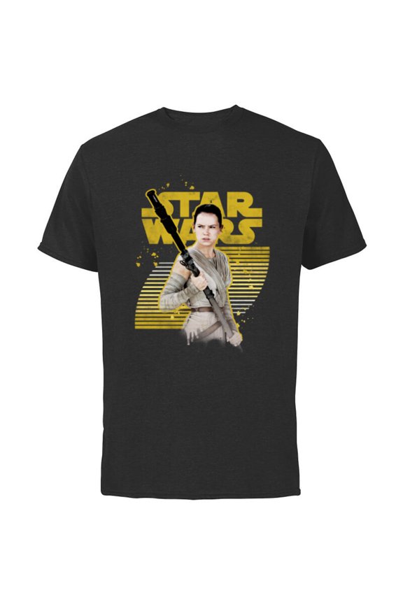 The Force Awakens Rey Stands Strong - Short Sleeve Cotton T-Shirt for Adults - Customized-Black