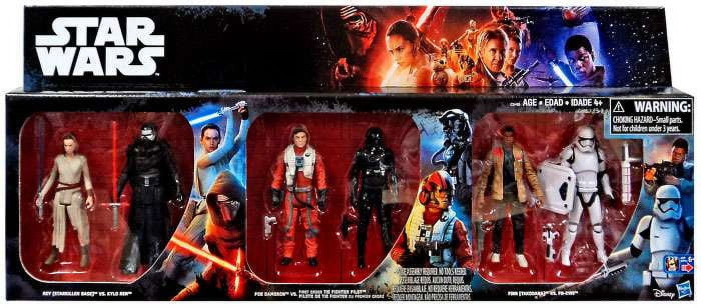 Star Wars The Force Awakens Rey vs Kylo Ren, Poe vs Tie Fighter