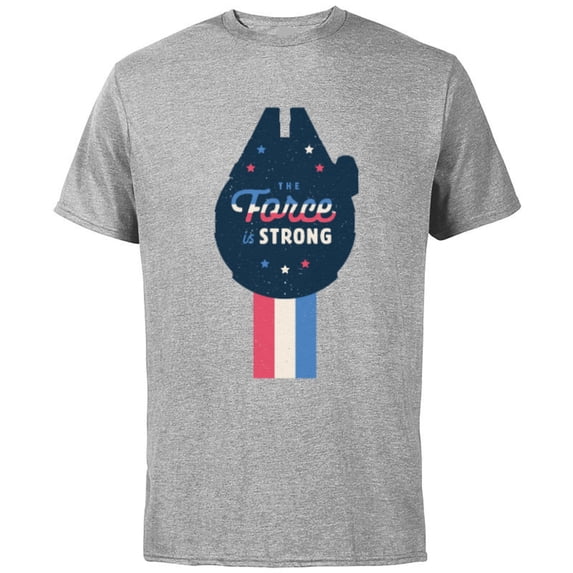 Star Wars The Force is Strong July 4th - Short Sleeve Cotton T-Shirt for Adults - Customized-Athletic Heather