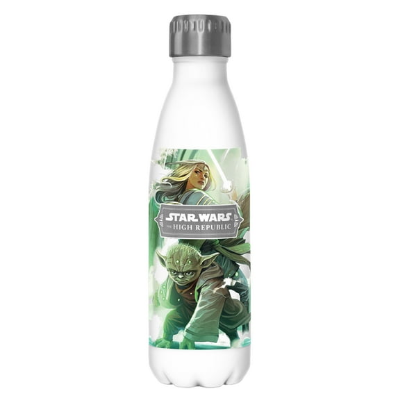 Star Wars The High Republic Yoda and Avar Kriss Stainless Steel Water Bottle White 17 oz.