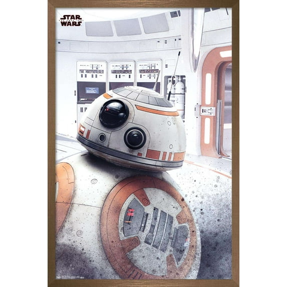 Star Wars: The Last Jedi - BB-8 Wall Poster, 14.725" x 22.375", Framed