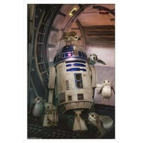 Star Wars: The Last Jedi - Droid And Porg Wall Poster, 14.725" x 22.375", Framed