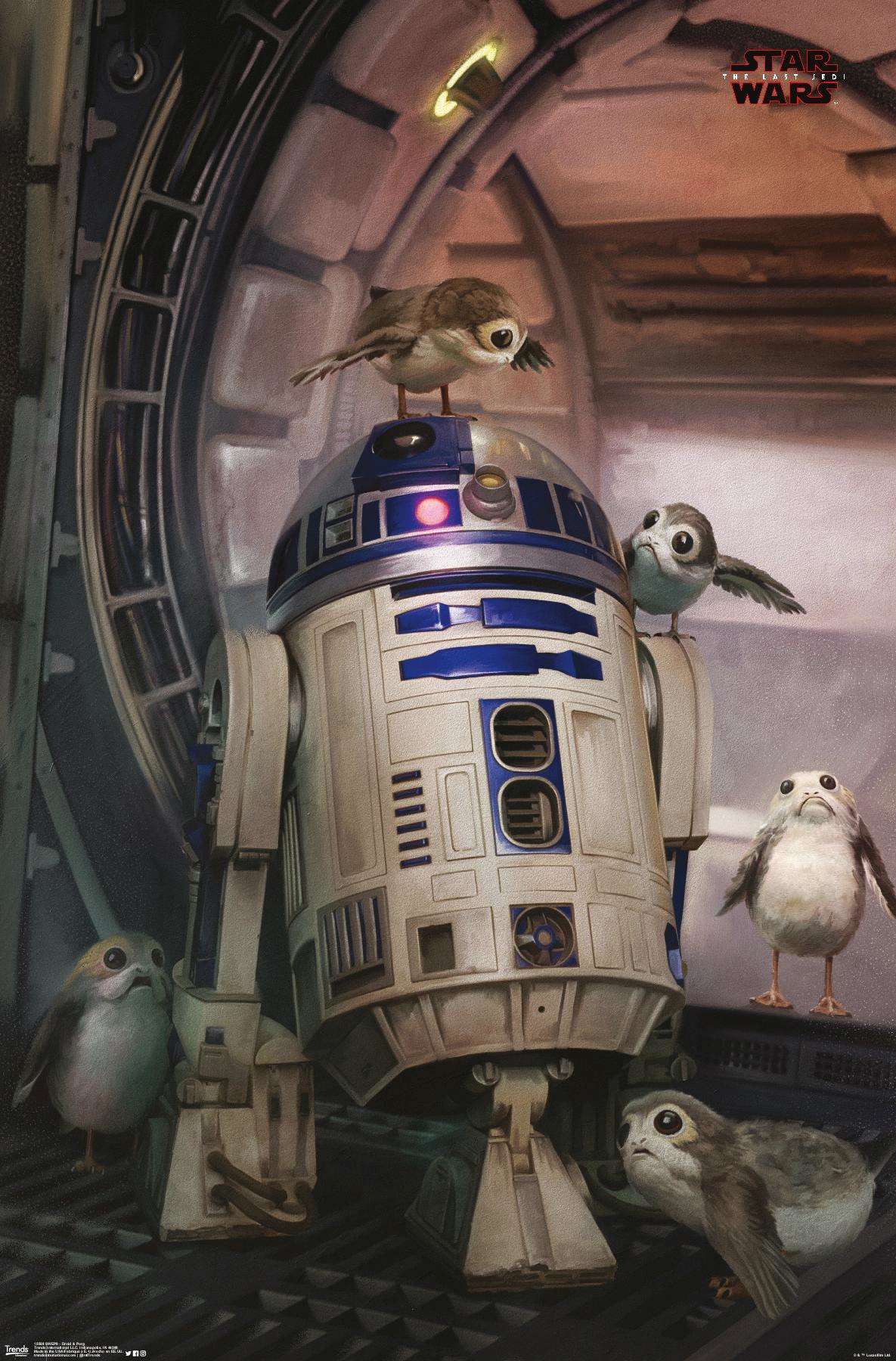 Star Wars: The Last Jedi - Droid And Porg Wall Poster, 14.725" x 22.375"