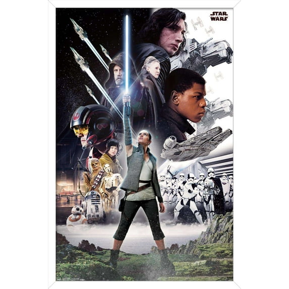 Star Wars: The Last Jedi - Group Wall Poster, 14.725" x 22.375", Framed