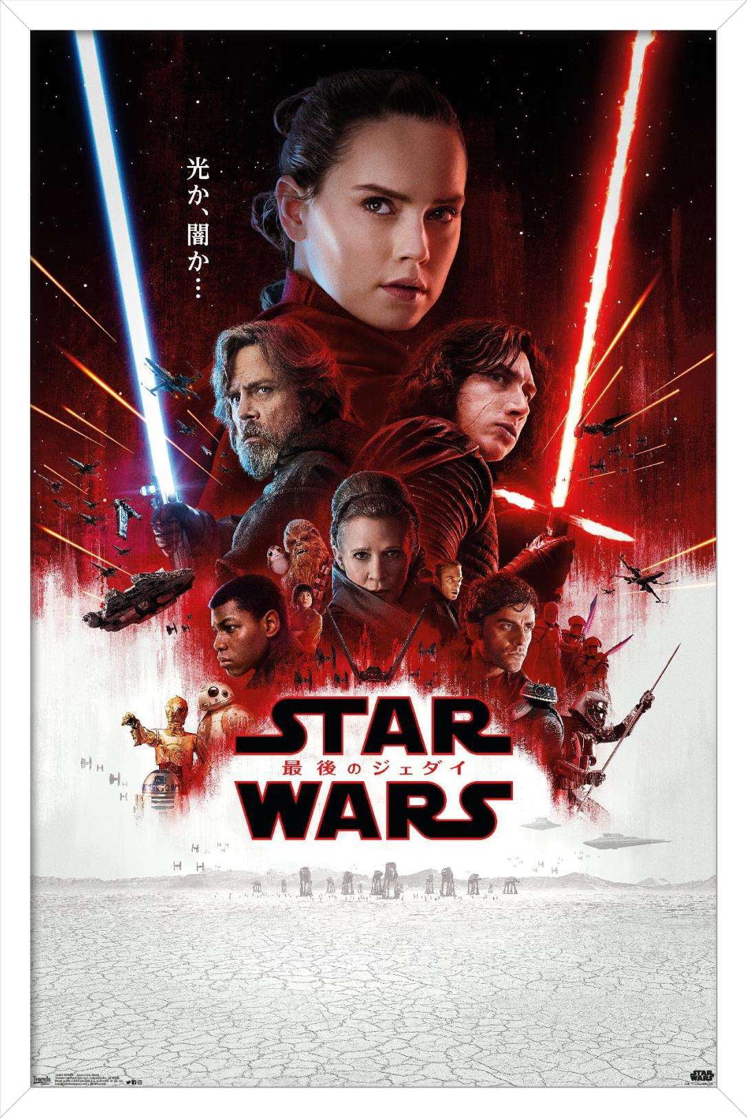 Star Wars: The Last Jedi - Japan One Sheet Wall Poster, 14.725" x 22.375", Framed