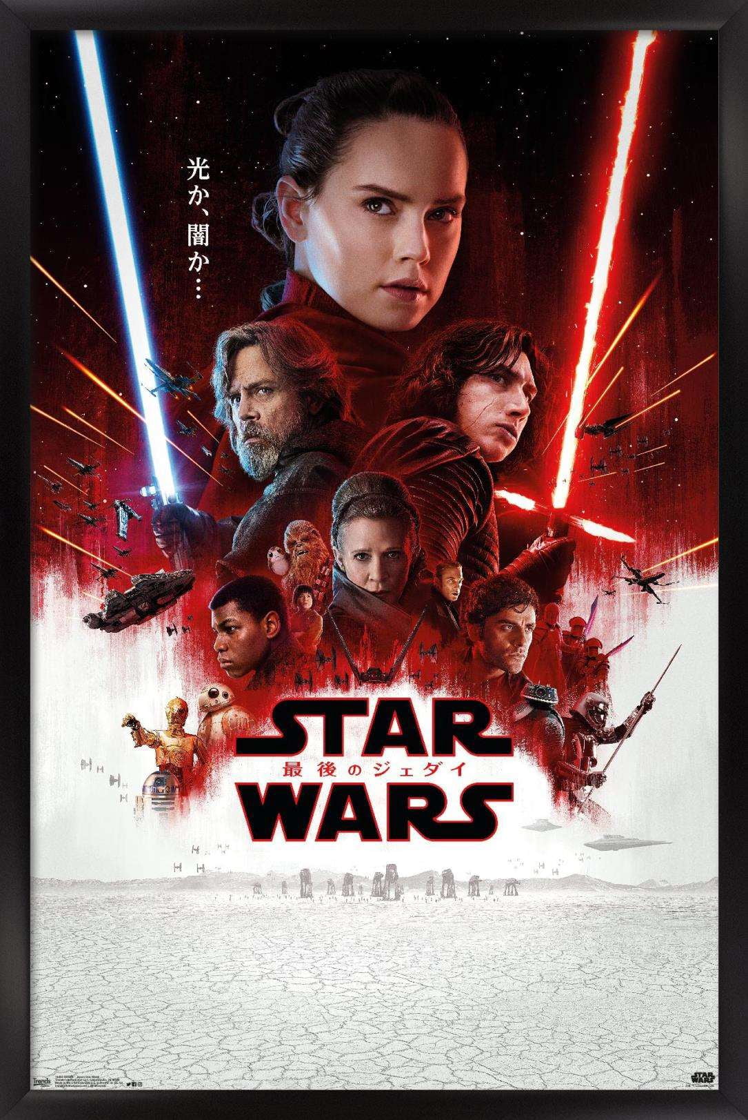 Star Wars: The Last Jedi - Japan One Sheet Wall Poster, 14.725" x 22.375", Framed