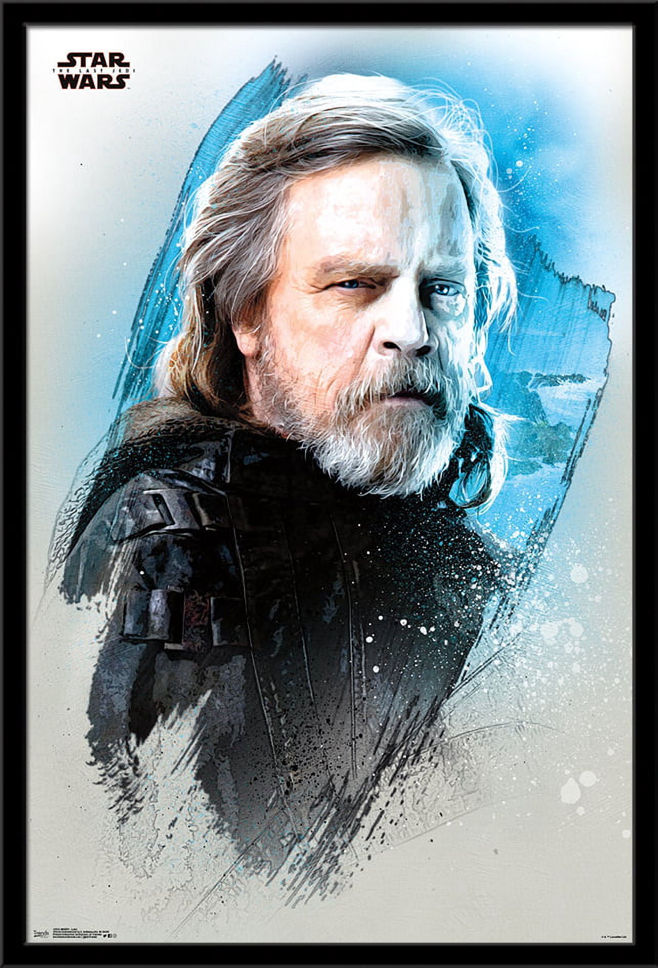 Star Wars: The Last Jedi - Luke Wall Poster, 22.375" x 34", Framed