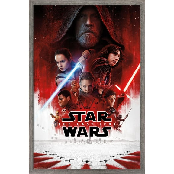 Star Wars: The Last Jedi - One Sheet Wall Poster, 22.375" x 34", Framed