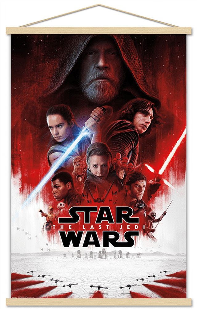 洋画・外国映画 StarWars The Last Jedi Premium Flyer Star Wars: The Last Jedi - One Sheet Wall Poster with Wooden
