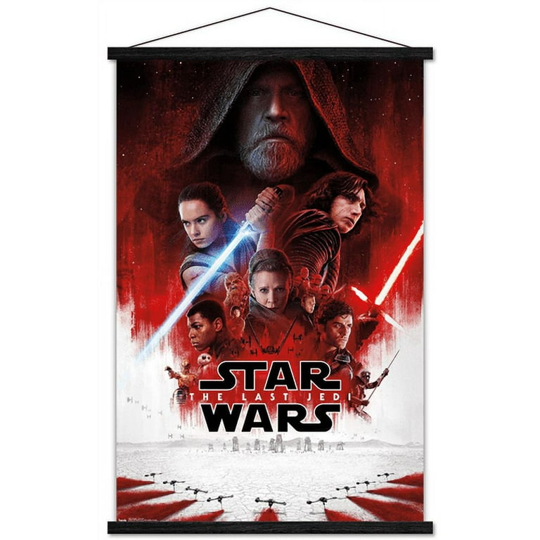 Star Wars The Last Jedi One Sheet Wall Poster with Wooden Magnetic Frame 22.375 x 34 Walmart