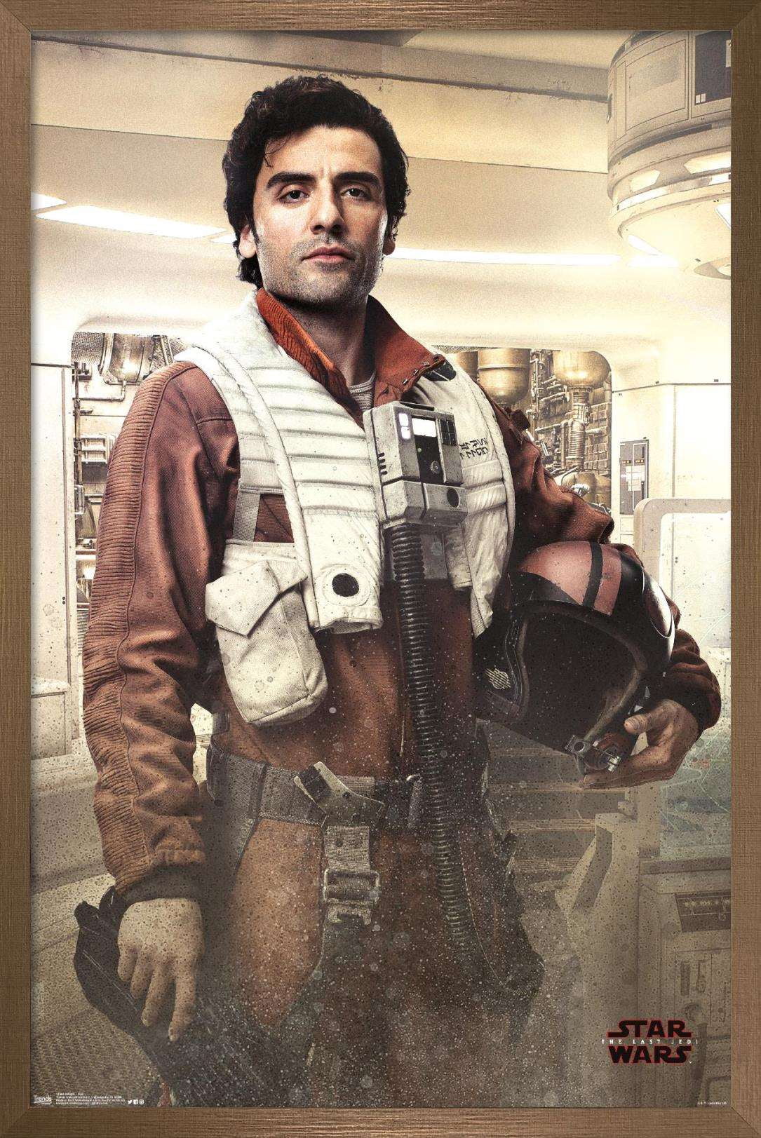 Star Wars: The Last Jedi - Poe Wall Poster, 14.725" x 22.375", Framed