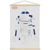 Star Wars: The Last Jedi - R2 Blowout Wall Poster with Wooden Magnetic Frame, 22.375" x 34"