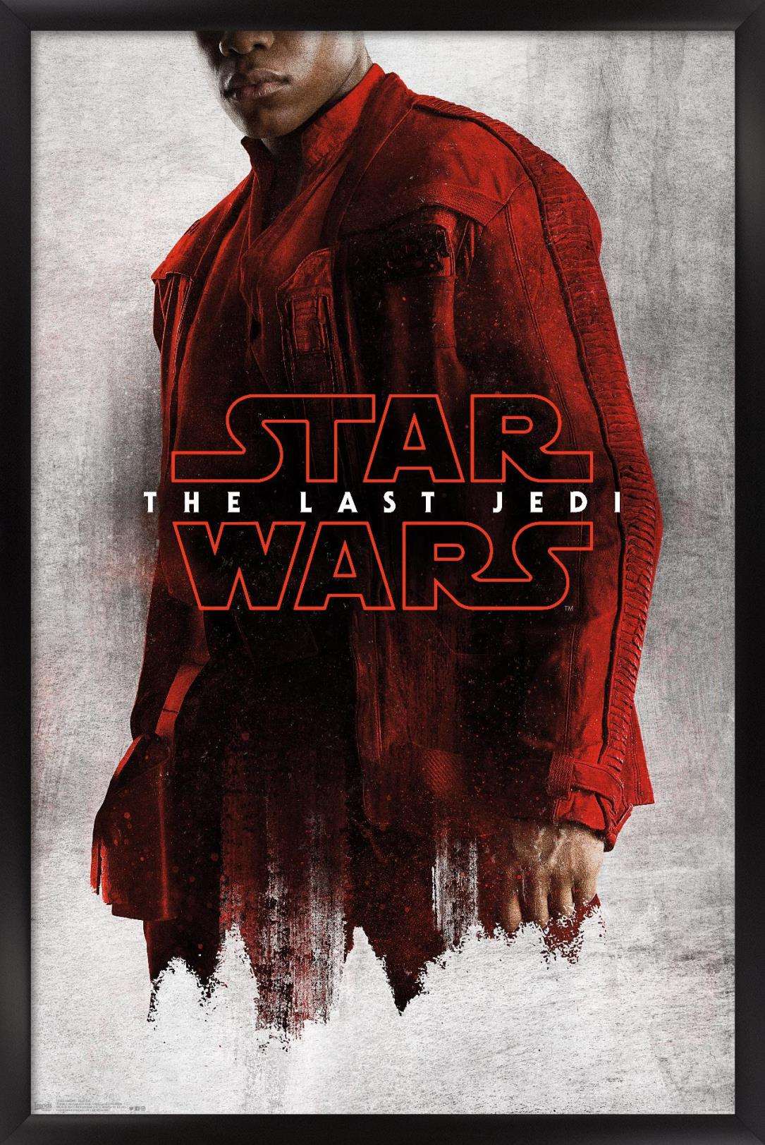 Star Wars: The Last Jedi - Red Finn Wall Poster, 14.725" x 22.375", Framed