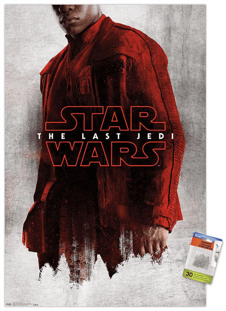 Star Wars: The Last Jedi - Red Finn Wall Poster with Push Pins, 22.375" x 34"