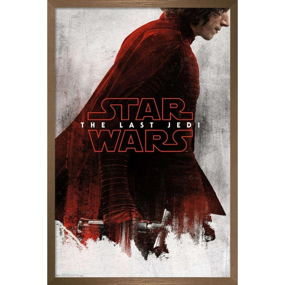 Star Wars: The Last Jedi - Red Kylo Wall Poster, 14.725" x 22.375", Framed