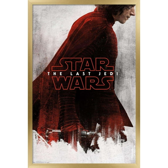 Star Wars: The Last Jedi - Red Kylo Wall Poster, 14.725" x 22.375", Framed
