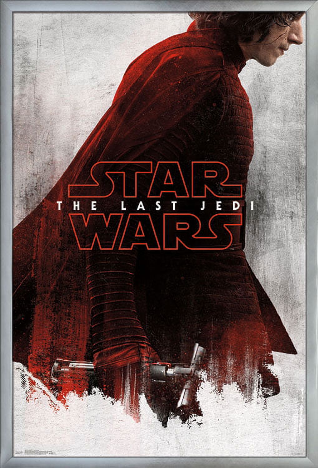 Star Wars: The Last Jedi - Red Kylo Wall Poster, 22.375" x 34", Framed