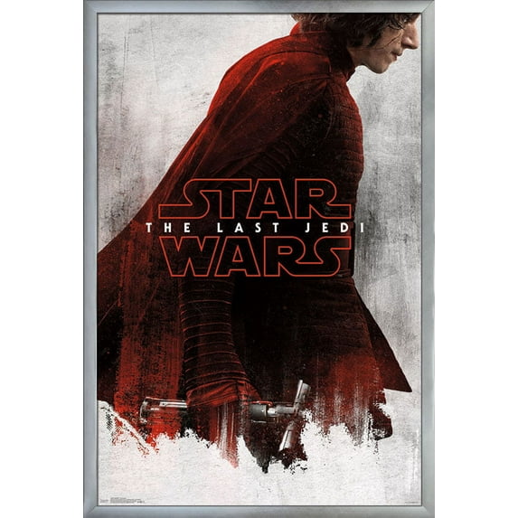 Star Wars: The Last Jedi - Red Kylo Wall Poster, 22.375" x 34", Framed