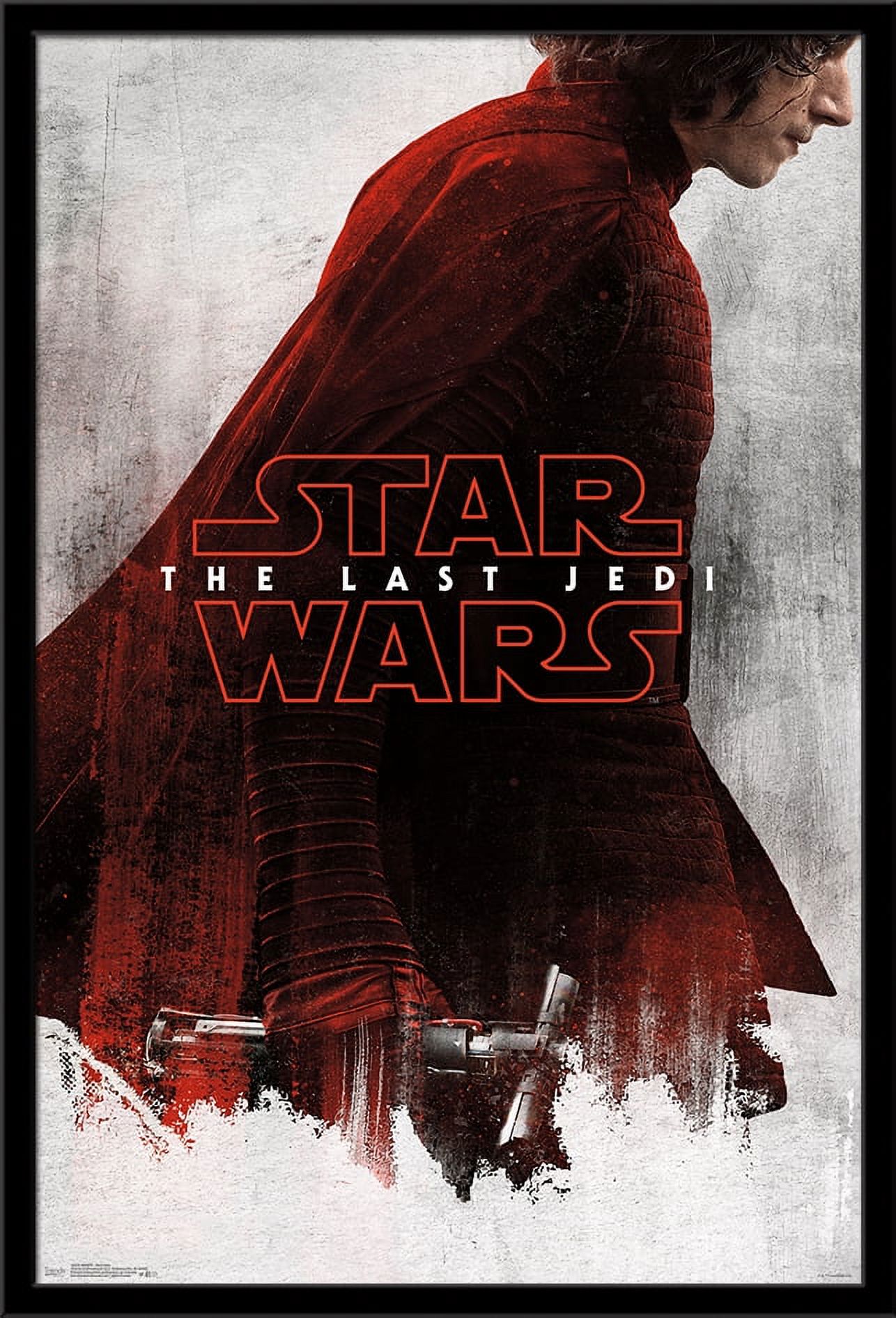 Star Wars: The Last Jedi - Red Kylo Wall Poster, 22.375" x 34", Framed