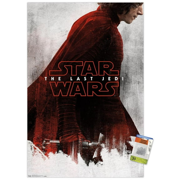 Star Wars: The Last Jedi - Red Kylo Wall Poster with Push Pins, 22.375" x 34"