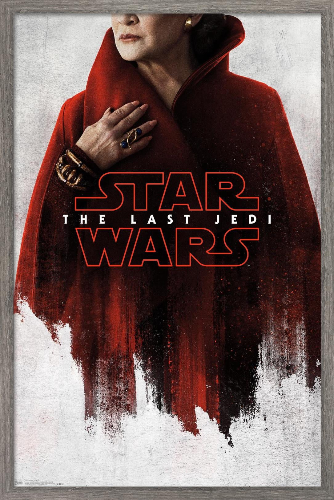 Star Wars: The Last Jedi - Red Leia Wall Poster, 14.725" x 22.375", Framed