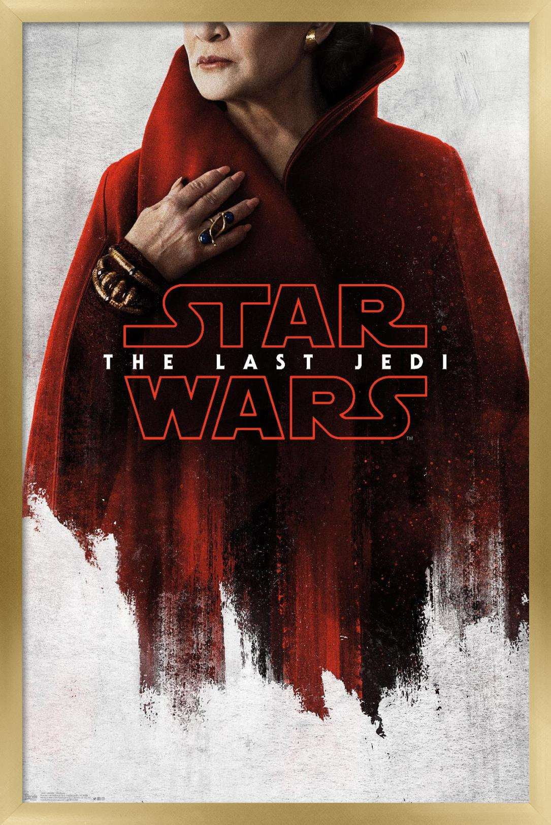 Star Wars: The Last Jedi - Red Leia Wall Poster, 14.725" x 22.375", Framed