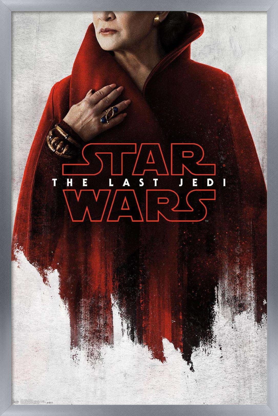 Star Wars: The Last Jedi - Red Leia Wall Poster, 14.725" x 22.375", Framed