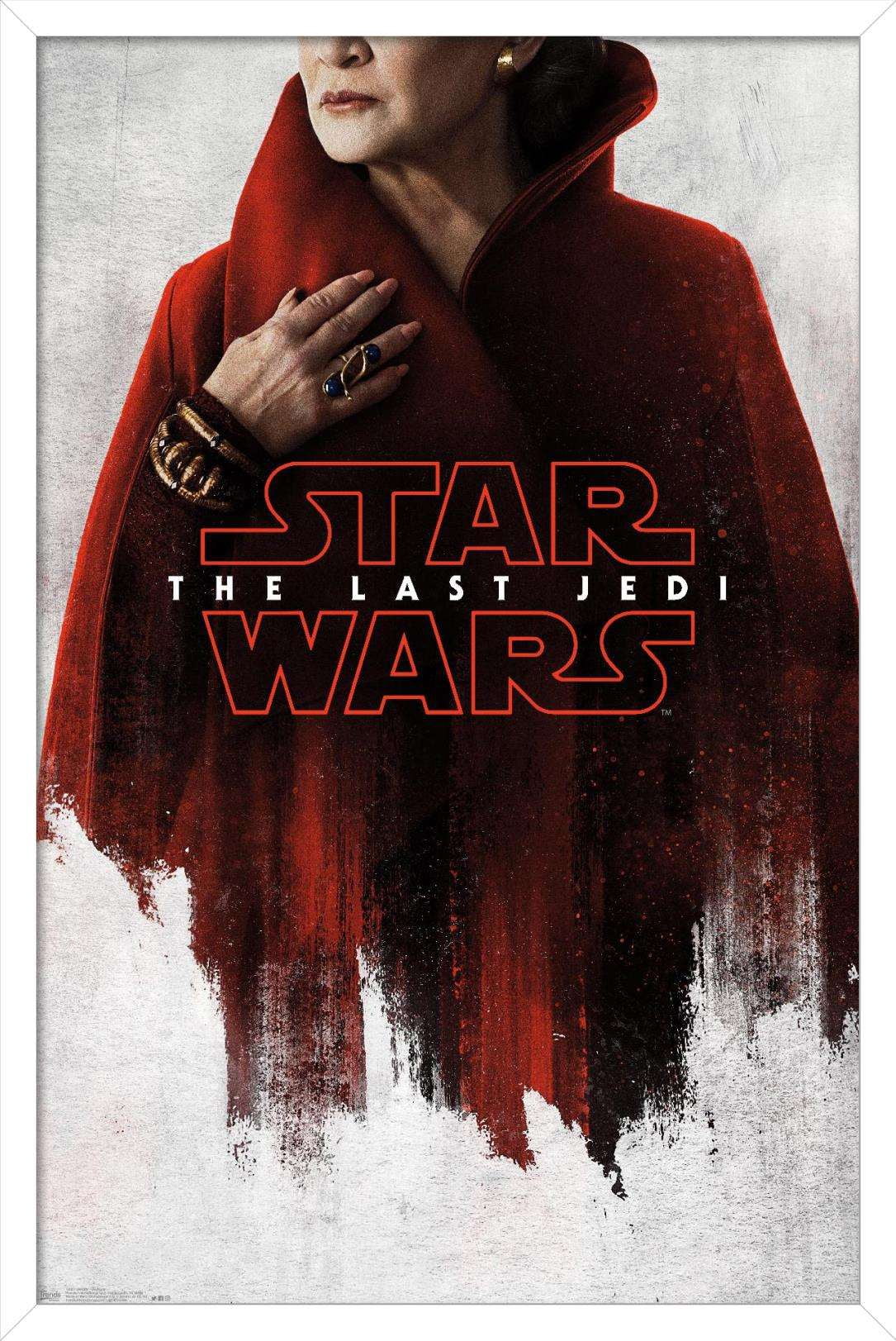 Star Wars: The Last Jedi - Red Leia Wall Poster, 14.725" x 22.375", Framed