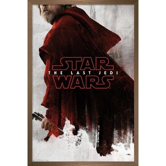 Star Wars: The Last Jedi - Red Luke Wall Poster, 14.725" x 22.375", Framed
