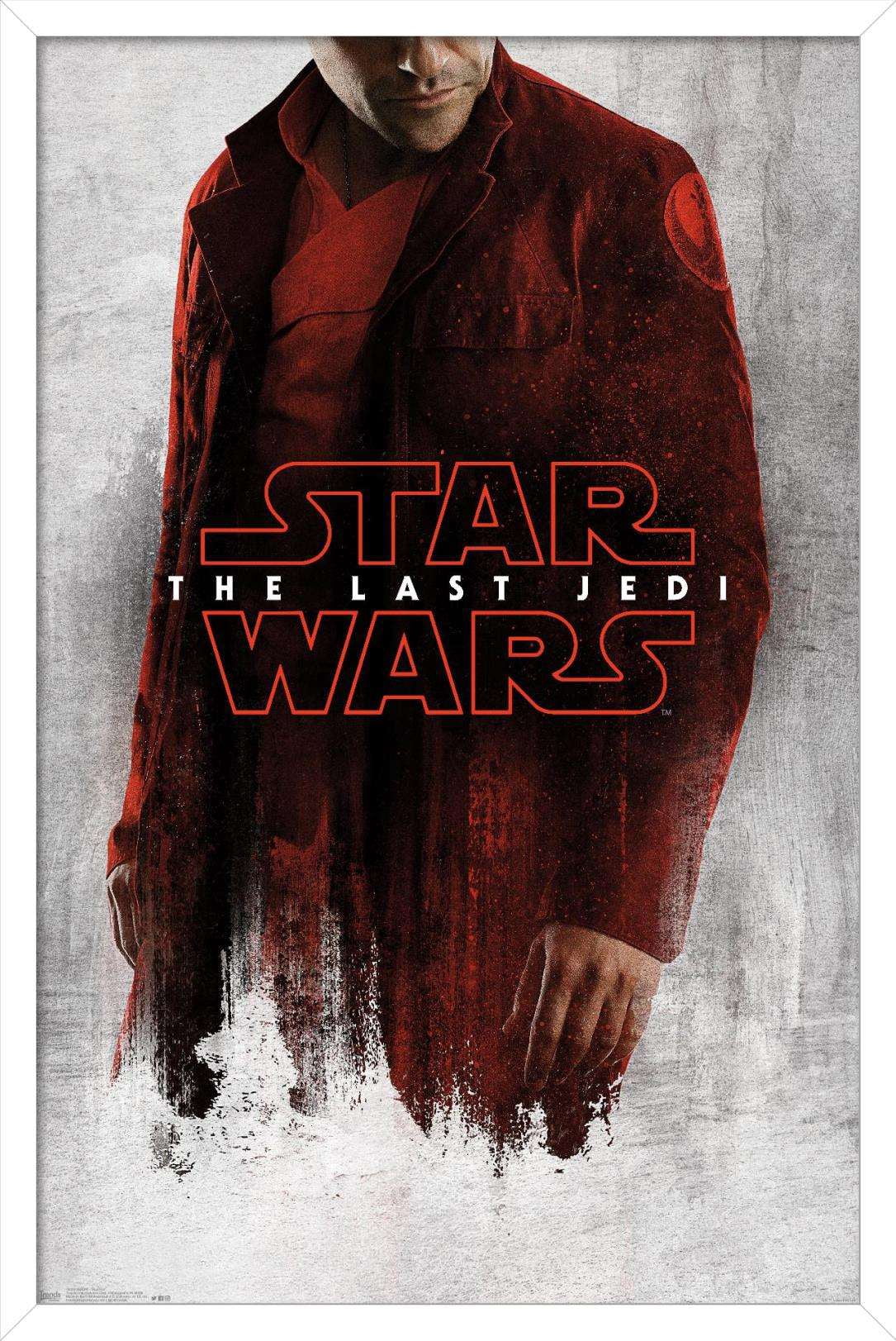Star Wars: The Last Jedi - Red Poe Wall Poster, 14.725" x 22.375", Framed