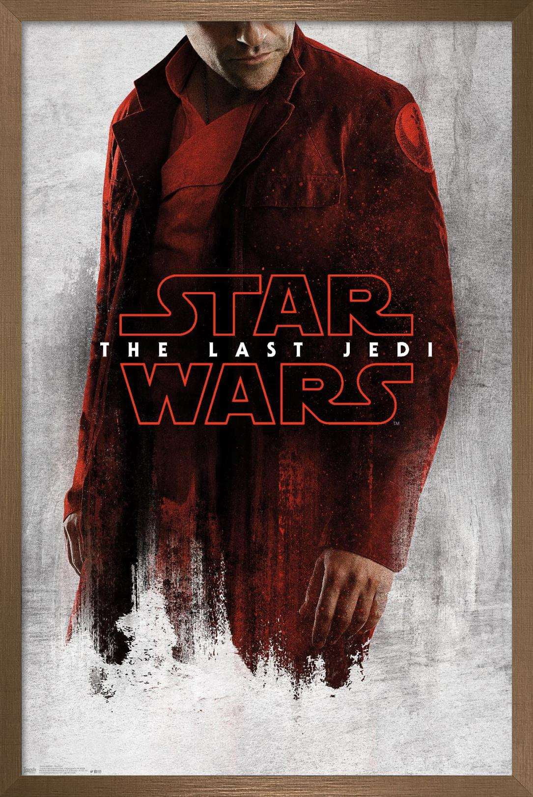 Star Wars: The Last Jedi - Red Poe Wall Poster, 14.725" x 22.375", Framed