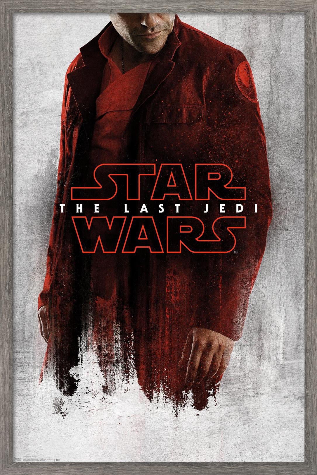 Star Wars: The Last Jedi - Red Poe Wall Poster, 14.725" x 22.375", Framed